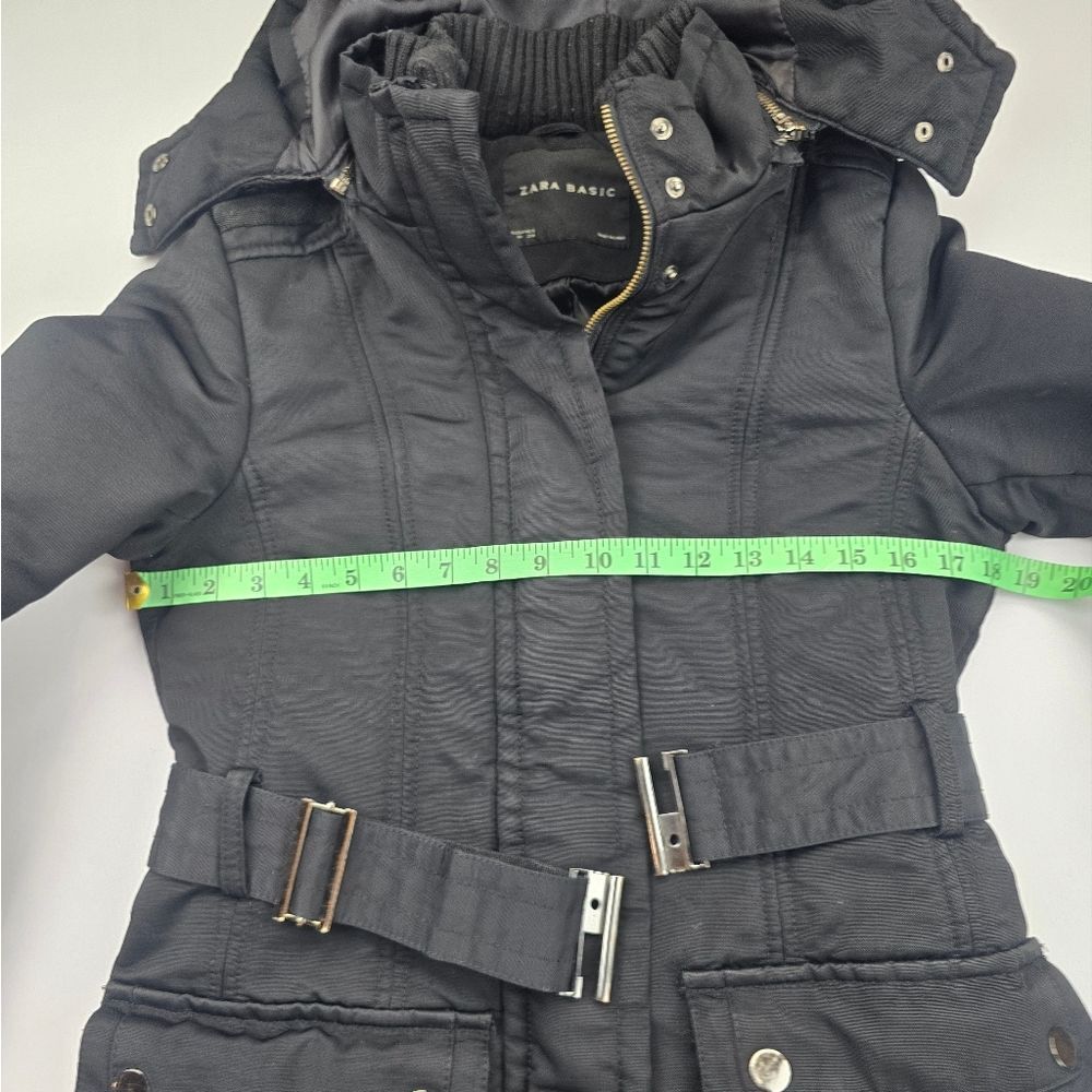 Zara Basic Black Snap Button Pockets Full Zip Bel… - image 7